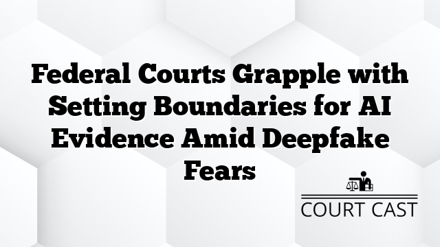 Federal Courts Grapple with Setting Boundaries for AI Evidence Amid Deepfake Fears