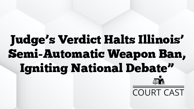 Judge’s Verdict Halts Illinois’ Semi-Automatic Weapon Ban, Igniting National Debate”