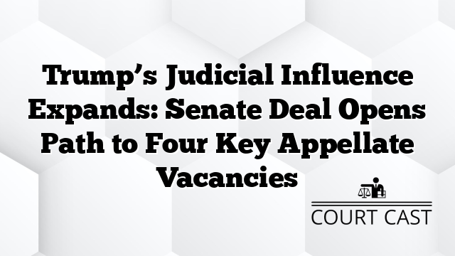 Trump’s Judicial Influence Expands: Senate Deal Opens Path to Four Key Appellate Vacancies