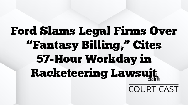 Ford Slams Legal Firms Over “Fantasy Billing,” Cites 57-Hour Workday in Racketeering Lawsuit