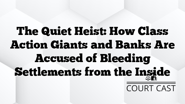 The Quiet Heist: How Class Action Giants and Banks Are Accused of Bleeding Settlements from the Inside