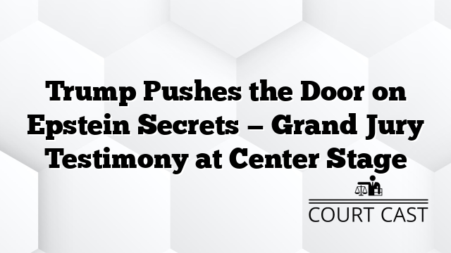 Trump Pushes the Door on Epstein Secrets — Grand Jury Testimony at Center Stage
