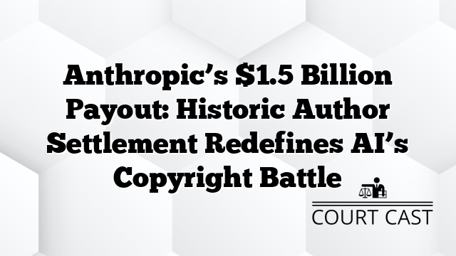 Anthropic’s $1.5 Billion Payout: Historic Author Settlement Redefines AI’s Copyright Battle