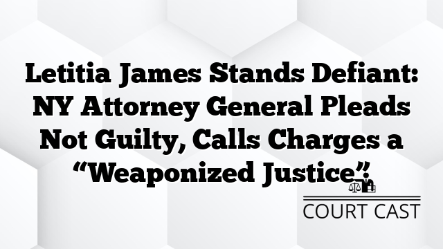 Letitia James Stands Defiant: NY Attorney General Pleads Not Guilty, Calls Charges a “Weaponized Justice”