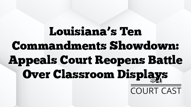 Louisiana’s Ten Commandments Showdown: Appeals Court Reopens Battle Over Classroom Displays