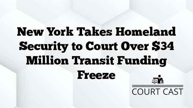 New York Takes Homeland Security to Court Over $34 Million Transit Funding Freeze