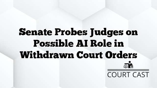 Senate Probes Judges on Possible AI Role in Withdrawn Court Orders