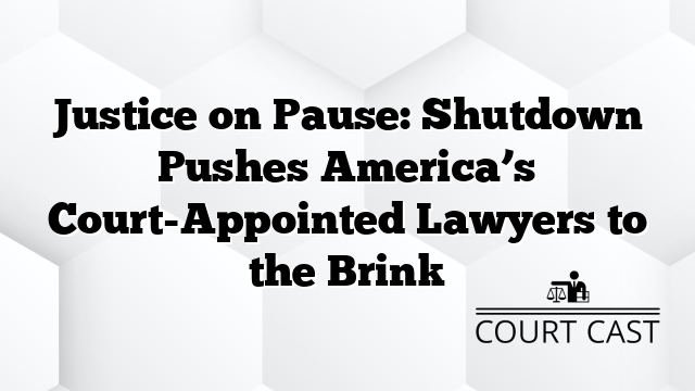 Justice on Pause: Shutdown Pushes America’s Court-Appointed Lawyers to the Brink
