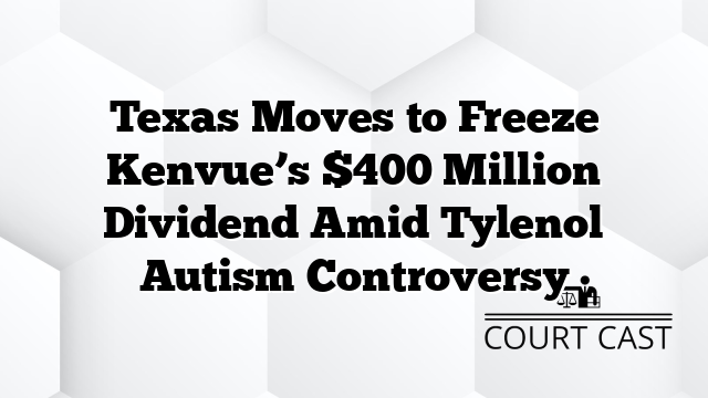 Texas Moves to Freeze Kenvue’s $400 Million Dividend Amid Tylenol Autism Controversy
