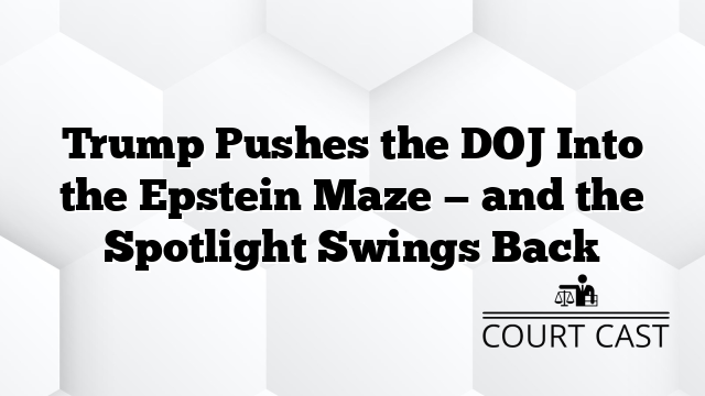Trump Pushes the DOJ Into the Epstein Maze — and the Spotlight Swings Back