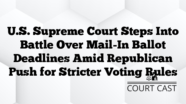 U.S. Supreme Court Steps Into Battle Over Mail-In Ballot Deadlines Amid Republican Push for Stricter Voting Rules