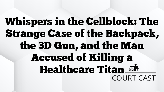 Whispers in the Cellblock: The Strange Case of the Backpack, the 3D Gun, and the Man Accused of Killing a Healthcare Titan