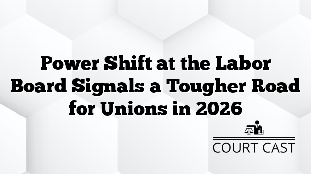Power Shift at the Labor Board Signals a Tougher Road for Unions in 2026