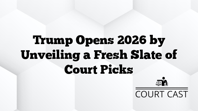Trump Opens 2026 by Unveiling a Fresh Slate of Court Picks