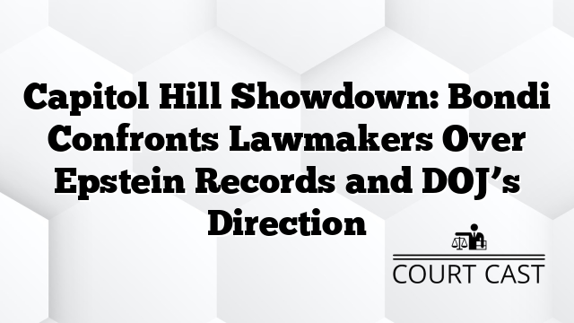 Capitol Hill Showdown: Bondi Confronts Lawmakers Over Epstein Records and DOJ’s Direction