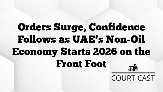 Orders Surge, Confidence Follows as UAE’s Non-Oil Economy Starts 2026 on the Front Foot