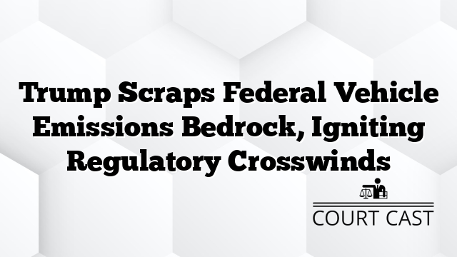 Trump Scraps Federal Vehicle Emissions Bedrock, Igniting Regulatory Crosswinds
