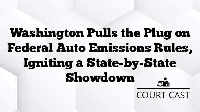 Washington Pulls the Plug on Federal Auto Emissions Rules, Igniting a State-by-State Showdown
