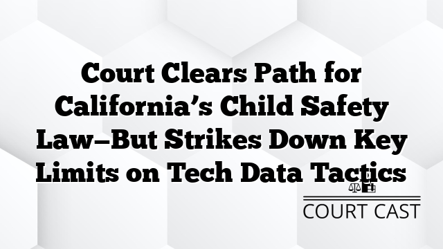 Court Clears Path for California’s Child Safety Law—But Strikes Down Key Limits on Tech Data Tactics