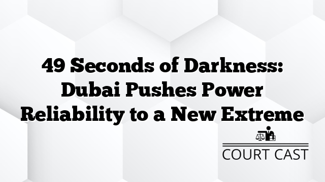 49 Seconds of Darkness: Dubai Pushes Power Reliability to a New Extreme