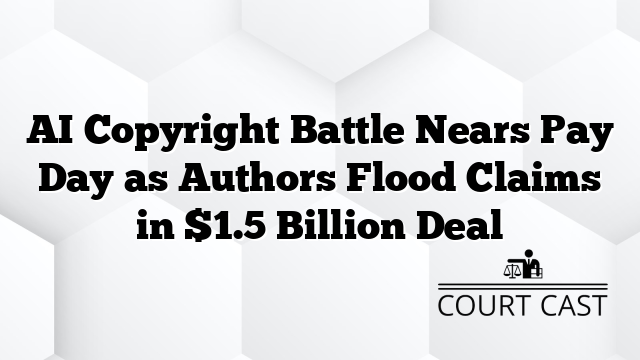 AI Copyright Battle Nears Pay Day as Authors Flood Claims in $1.5 Billion Deal