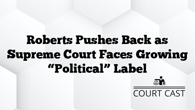 Roberts Pushes Back as Supreme Court Faces Growing “Political” Label