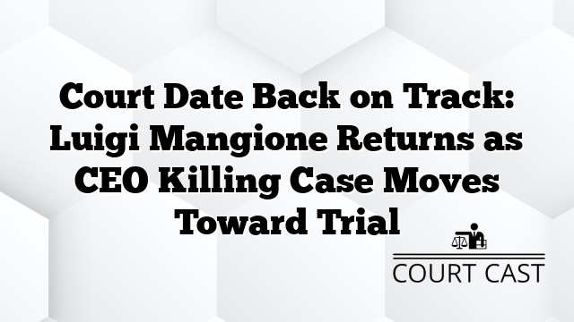Court Date Back on Track: Luigi Mangione Returns as CEO Killing Case Moves Toward Trial