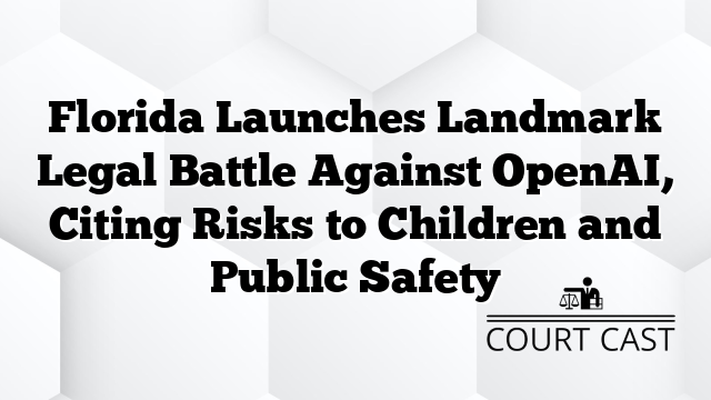 Florida Launches Landmark Legal Battle Against OpenAI, Citing Risks to Children and Public Safety