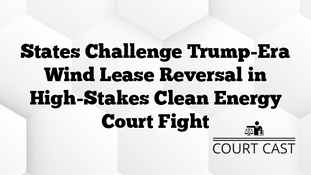 States Challenge Trump-Era Wind Lease Reversal in High-Stakes Clean Energy Court Fight