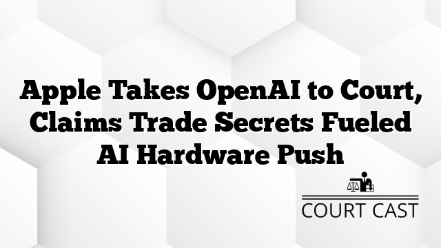Apple Takes OpenAI to Court, Claims Trade Secrets Fueled AI Hardware Push