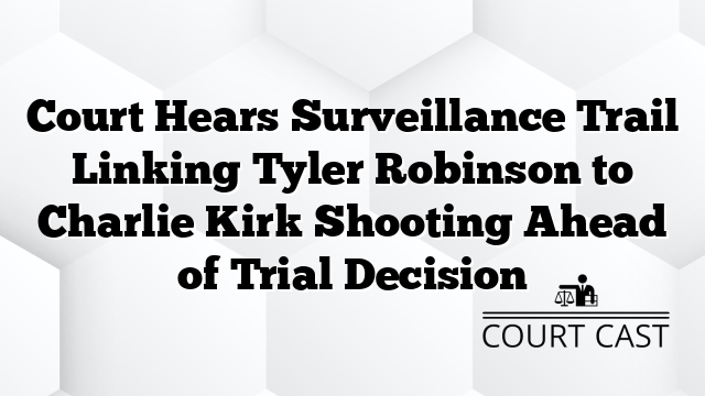 Court Hears Surveillance Trail Linking Tyler Robinson to Charlie Kirk Shooting Ahead of Trial Decision
