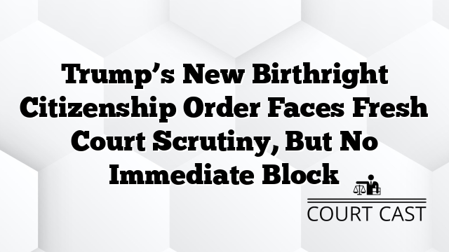 Trump’s New Birthright Citizenship Order Faces Fresh Court Scrutiny, But No Immediate Block