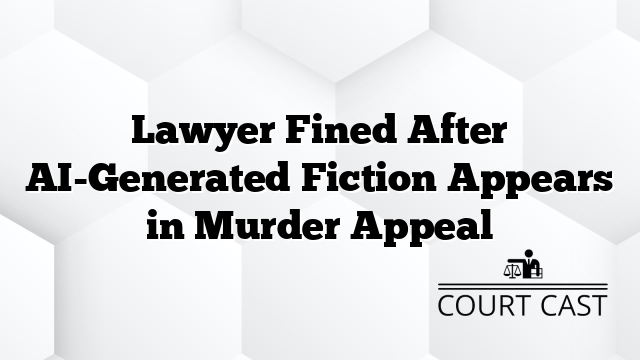 Lawyer Fined After AI-Generated Fiction Appears in Murder Appeal
